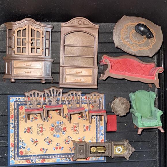 Vintage Playmobil Toy Victorian Dollhouse 1989 Living Study Office Furniture - Picture 1 of 2